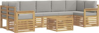 vidaXL Conjunto De Sof&aacute;s De Exterior 8 Uds. Blanco Y Gris Claro Vidaxl