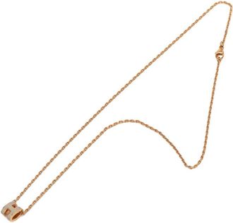 Herm&egrave;s Pre-owned Hermes Rose Gold Enamel Mini Pop H Pendant Necklace Ladies ANE4IDGT9Y20O195