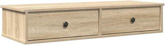 vidaXL Wall Shelf with Drawers Sonoma Oak 100x37.5x19 cm Engineered Wood Vidaxl