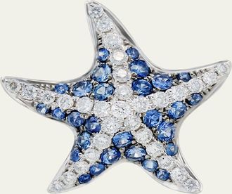 Mio Harutaka 18k White Gold Sea Star Single Earring With Blue Sapphire