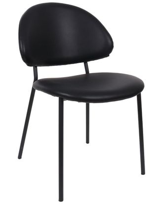 Manhattan Comfort Set Of 4 Haven Metal Vegan Leather Side Chairs