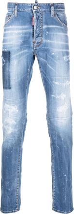 Dsquared2 logo-print light-wash jeans - men - Cotton/Polyester/Elastane/Cotton - 44 - Blue