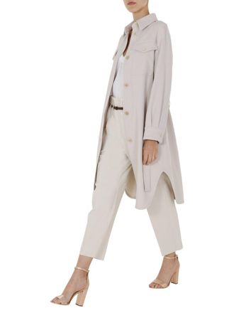 Brunello Cucinelli Belt-Defined Trench Coat - White