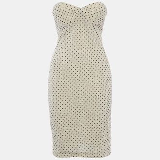 Zimmermann Zimmerman Beige Polka Dots Jersey Strapless Midi Dress