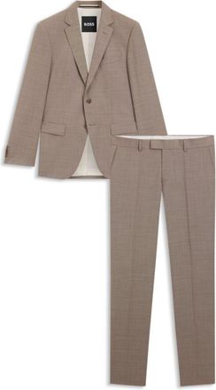 BOSS Two-piece slim-fit suit in micro-patterned wool