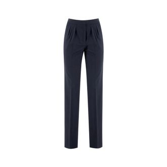 Fabiana Filippi Broeken, Dames, Blauw, M, Wol, Slim-fit broek