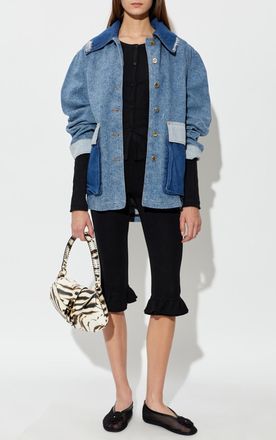 Ganni Denim Jacket With vintage Effect, Womens, Blue