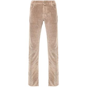 Jacob Cohen Beige Corduroy Slim Cut Jeans - male - Jacob Coh&euml;n - Slim-fit Trousers - Beige - W30 - Trousers