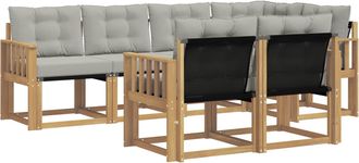 vidaXL Conjunto De Sof&aacute;s De Exterior 7 Uds. Blanco Y Gris Claro Vidaxl