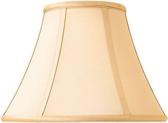 Loops 12 Inch Luxury Bowed Tapered Lamp Shade Traditional Honey Silk Fabric & White