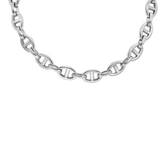Fossil Womens Heritage D-Link Stainless Steel Chain Necklace