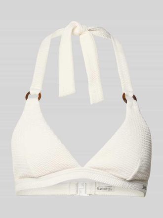 Marc O'Polo Bikini-Oberteil mit Strukturmuster in Weiss, Gr&ouml;&szlig;e XL