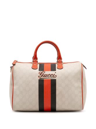 Gucci 2016-2025 GG Supreme Joy Web boston bag - women - Fabric - One Size - White
