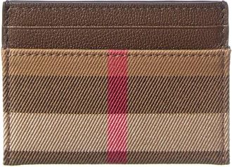 Burberry Check E-Canvas & Leather Card Case
