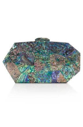 Freya Rose Jaya Green Clutch Bag in Iridescent Green Hue at Nordstrom