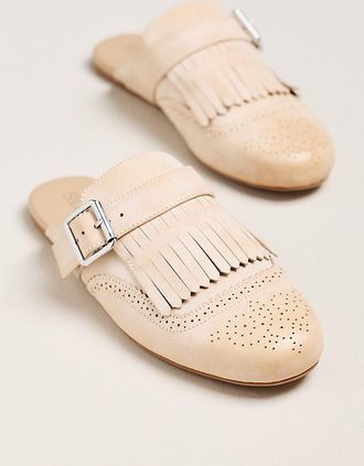Silent D Fringe Mule Flats