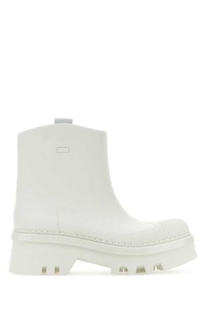 Chlo&eacute; White Rubber Raina Ankle Boots
