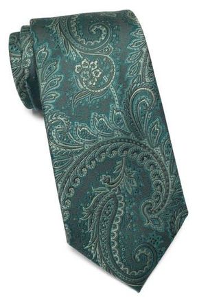 Tommy Hilfiger Lucia Paisley Jacquard Tie in Hunter Green at Nordstrom Rack