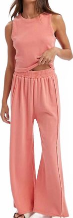 Wishlist Sunny Daze Tank Top And Wide Leg Pants Set In Papaya