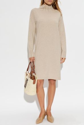 Fabiana Filippi Dress With Shimmering Sequins, Womens, Beige