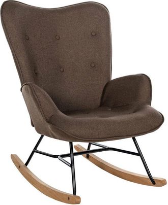 Clp Poltrona a dondolo Sanka in tessuto marrone