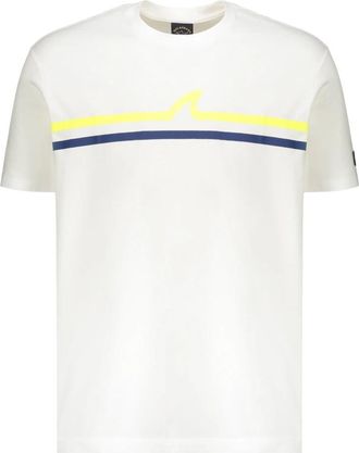 Paul & Shark Decorative Stripe T-Shirt - Heren - T-shirts - Wit - XL - Katoen - Tops