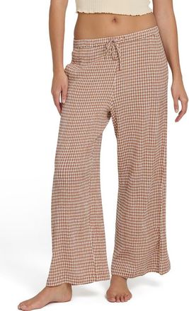 Billabong Wanderer Bitty Check Drawstring Pants in Sugar Almond at Nordstrom, Size X-Small
