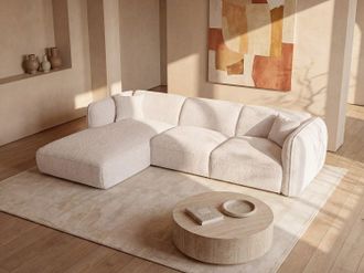 Vente-Unique Divano in Tessuto testurizzato Beige - Angolo a sinistra - CAMILIO della Maison C&eacute;phy
