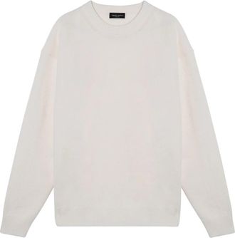 Roberto Collina Ronde Hals Trui - Heren - Ronde hals truien - Wit - 2XL - Truien & Vesten