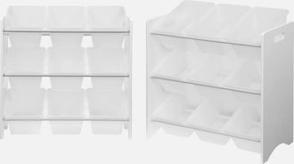 Sweeek Sweeek - Armario Infantil Para Juguetes, Set De 2, Tobias, Blanco, 64x29.5x60 Cm