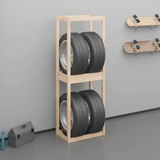 vidaXL Soporte Para Neum&aacute;ticos Madera Maciza De Pino 63x40x180 Cm Vidaxl