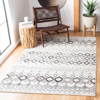 Safavieh Amsterdam Machine Made Area Rug, Ivory / Grey Bohemian Style Easy Care