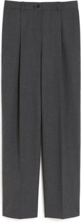 Max Mara Salsa Broeken - Dames - Straight fit broeken - Grijs - L - Wol - Broeken