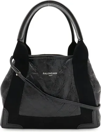Balenciaga Black Leather Handbag Shoulder Bag Tote Bag (Pre-Owned)