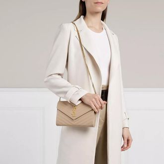 Saint Laurent Crossbody Bags - Ysl Chain Wallet Monogram - Gr. unisize - in Beige - für Damen