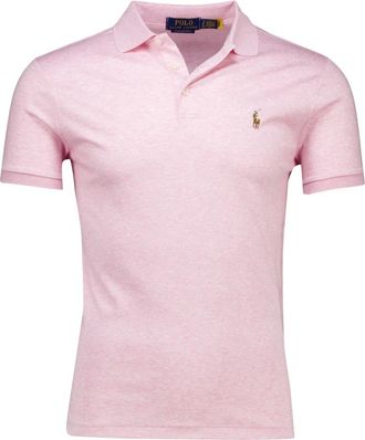 Polo Ralph Lauren Tops, Heren, Roze, S, Roze Poloshirt Korte Mouw