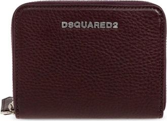 Dsquared2 Leren Portemonnee met Logo - Dames - Portefeuilles - Rood - ONE Size - Leer - Accessoires