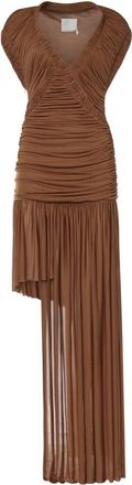CHRISTOPHER ESBER Theron Drape Dress - Dames - Feestkleedjes - Bruin - S - Polyester - Kleedjes