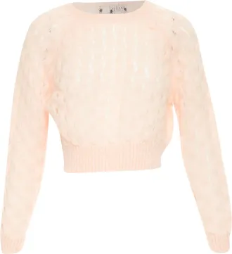 Simone Rocha mohair blend bubble knit cropped sweater