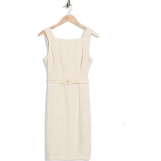 Theory Vaille Belted Linen Blend Dress in Beige Multi at Nordstrom Rack, Size 10