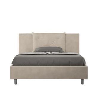 ITYhome Letto Alla Francese Rivestito In Microfibra - Appia - Dimensione Rete: 140x210 - Tipologia Letto: Con Rete - Colore: Sabbia