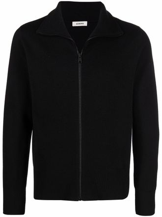 Sandro high-neck zip-up cardigan - Black