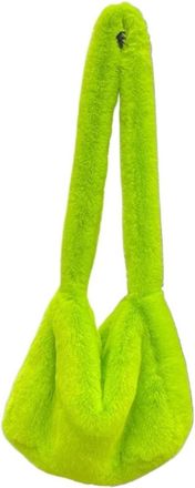 Generic Womens Plush Bags Plush Bag Ladies Messenger Bags Fashion Large Capacity Shoulder Simple Solid Color Female Handbags(Green)