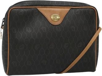 Dior Pre-owned Cross Body Bags, female, Black, Size: ONE SIZE Pre-owned Vintage Honeycomb Canvas Shoulder Bag