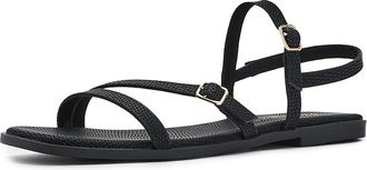 Journee Collection Brianna Womens Sandals Black Lizard : 6.5 M, Synthetic