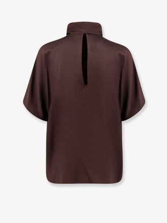 Brunello Cucinelli Womens Silk Top Brown T-Shirts & Jerseys