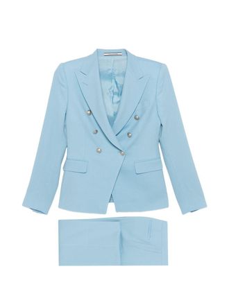 Tagliatore Womens Linen Double-Breasted Suit