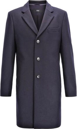HUGO BOSS Nye 2 Wol-Kasjmier Jas - Heren - Mantel - Blauw - 3XL - Wol - Jassen