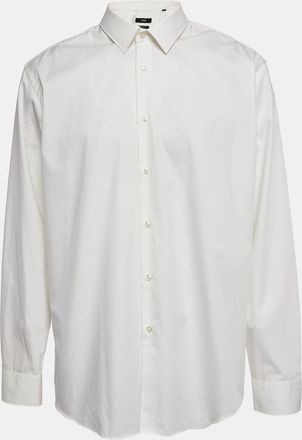 HUGO BOSS Boss By Hugo Boss Off-White Cotton Button Front Regular Fit Shirt