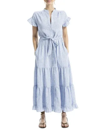 Max Studio Ruffle Hem Belted Maxi Dress